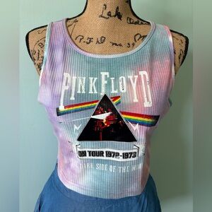 Pink Floyd Tie-Dye Cropped Top